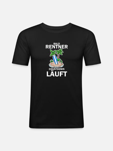 Rentner Countdown - Männer Slim Fit T-Shirt - Schwarz