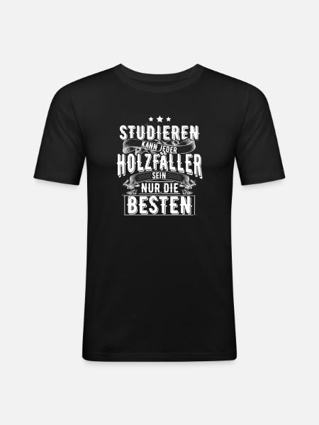Holzfäller - Männer Slim Fit T-Shirt - Schwarz
