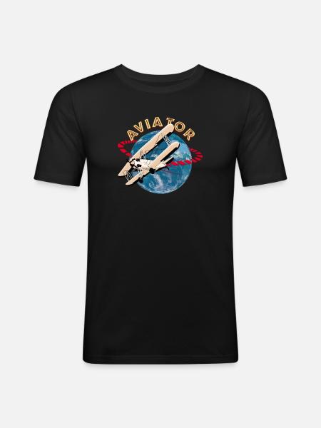 Aircraft Pilot - Aviator - Men's Slim Fit T-Shirt - black