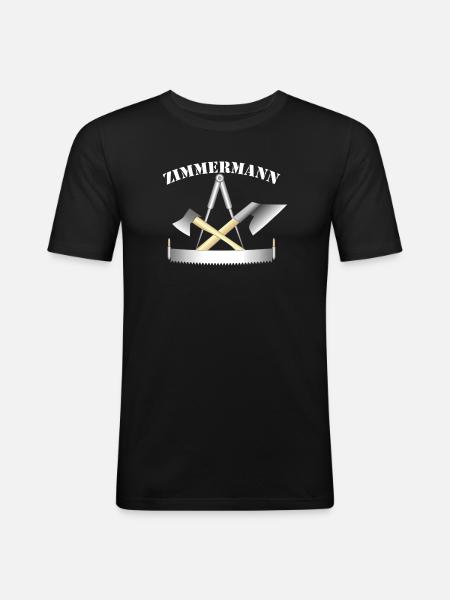Zunftzeichen der Zimmermänner - Männer Slim Fit T-Shirt - Schwarz