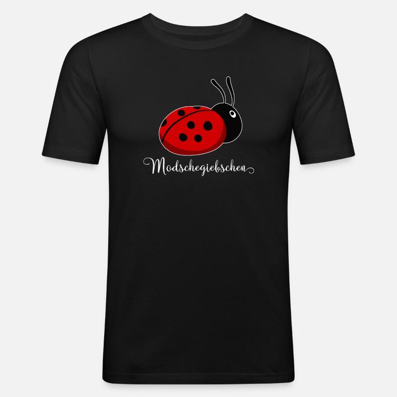 Modschegiebchen Marienkäfer Sächsisch Geschenkidee - Männer Slim Fit T-Shirt - Schwarz
