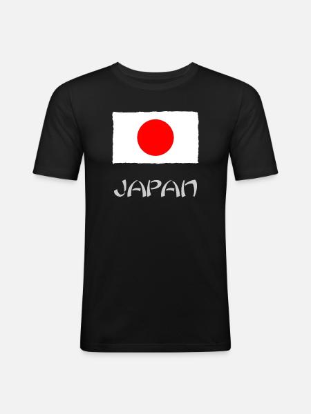 FLAG. JAPAN. JAPAN. ASIEN. ASIATISK. SPORT - Herre Slim Fit T-Shirt - sort