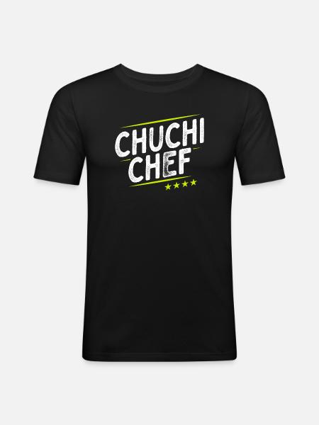 Küchenchef - Chuchi Chef - Schweizerdeutsch - Männer Slim Fit T-Shirt - Schwarz