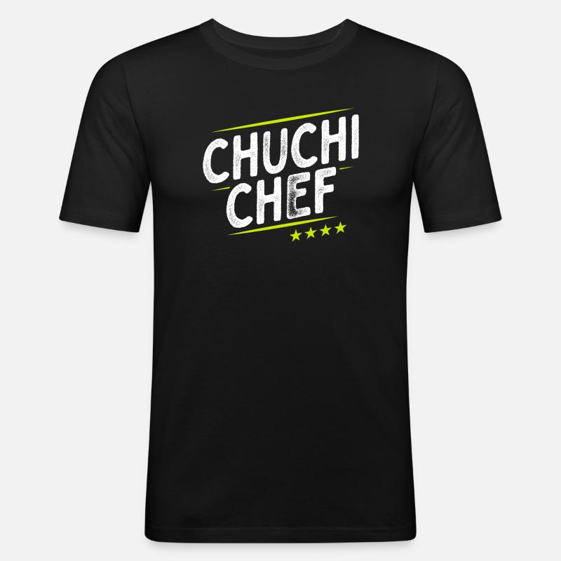 Küchenchef - Chuchi Chef - Schweizerdeutsch - Männer Slim Fit T-Shirt - Schwarz