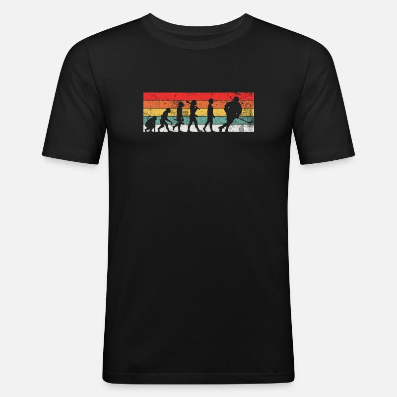 Eishockey Eishockeyspieler Evolution - Männer Slim Fit T-Shirt - Schwarz