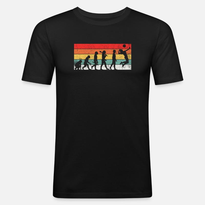 Volleyball Evolution - Männer Slim Fit T-Shirt - Schwarz