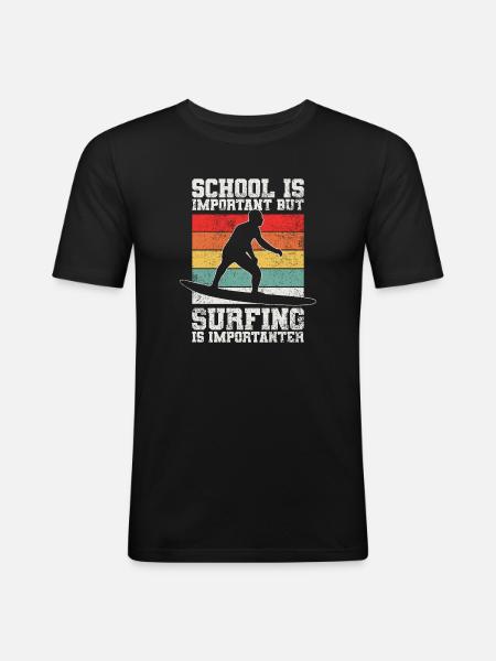 Surfen Surfer - Männer Slim Fit T-Shirt - Schwarz