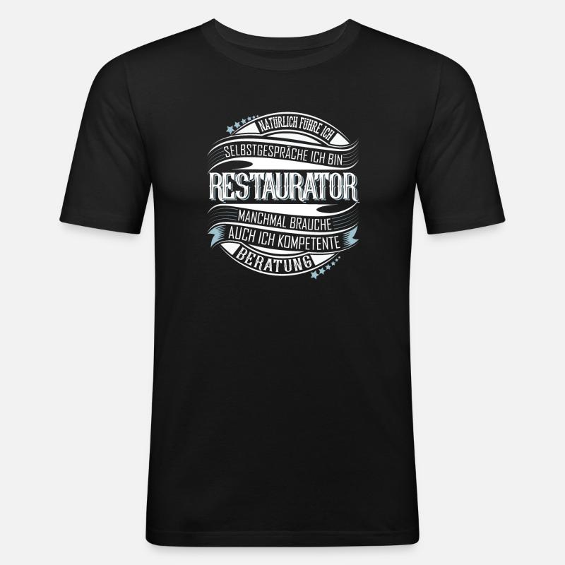 Restaurator - Männer Slim Fit T-Shirt - Schwarz
