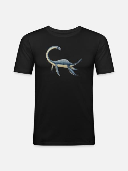 Dinosaur Plesiosaurus - Men's Slim Fit T-Shirt - black