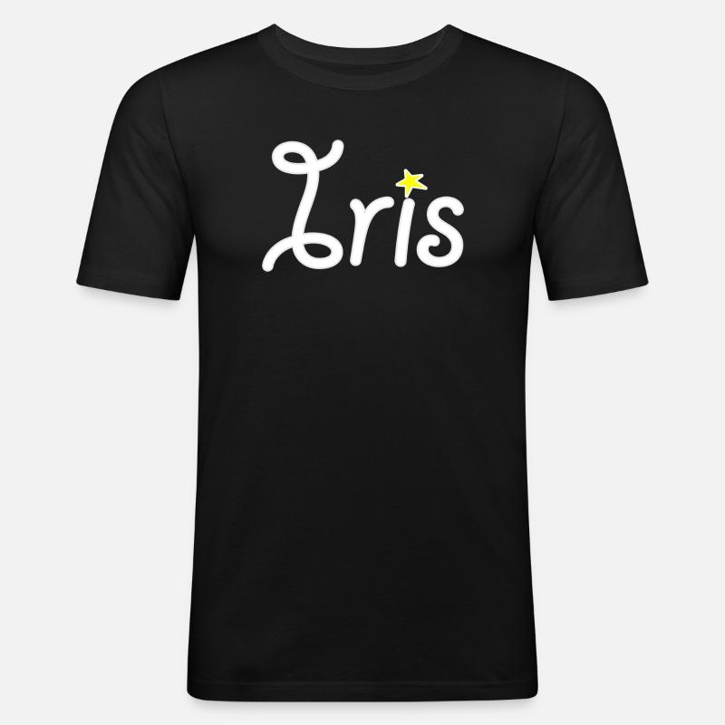 Iris - Männer Slim Fit T-Shirt - Schwarz