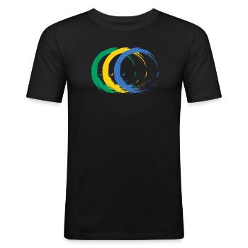 Gabon - T-shirt près du corps Homme - noir - Devant - Nik (191cm)