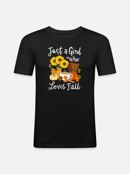 Herbst Herbstsaison - Männer Slim Fit T-Shirt - Schwarz