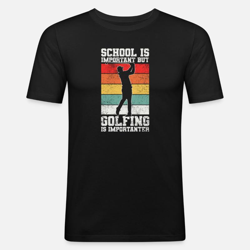 Golfer Golfspieler - Männer Slim Fit T-Shirt - Schwarz