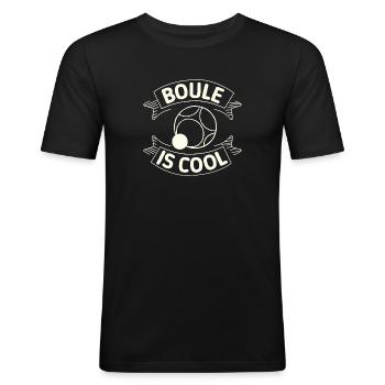 Boule is cool Spiel Petanque Boules Boulekugel - Männer Slim Fit T-Shirt - Schwarz - Vorne - Nik (191cm)