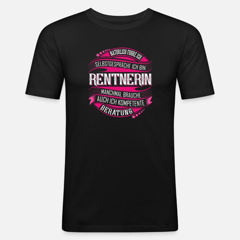 Rentnerin - Männer Slim Fit T-Shirt - Schwarz