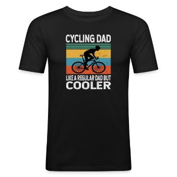 Cycling Dad Bike Rider - Männer Slim Fit T-Shirt - Schwarz - Vorne - Nik (191cm)