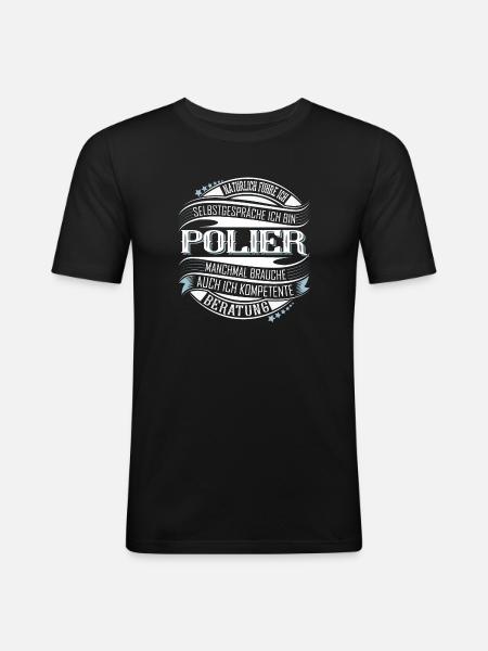 Polier - Männer Slim Fit T-Shirt - Schwarz
