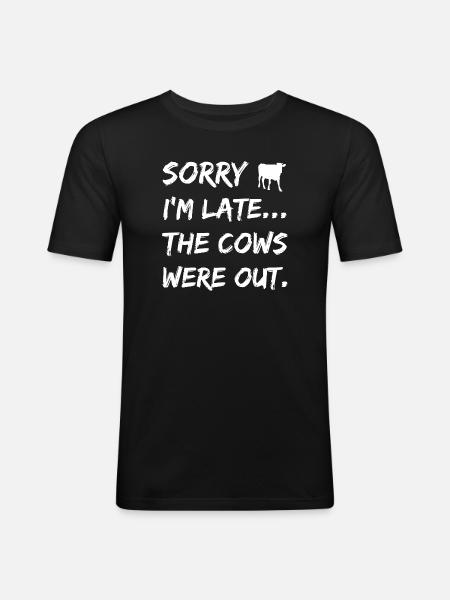 Vaches - T-shirt près du corps Homme - noir