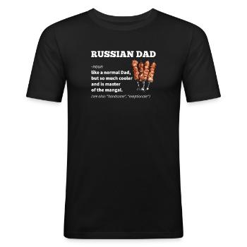 Russischer Vater Geschenk - Männer Slim Fit T-Shirt - Schwarz - Vorne - Nik (191cm)