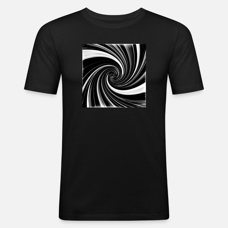 Black and white vortex - Men's Slim Fit T-Shirt - black