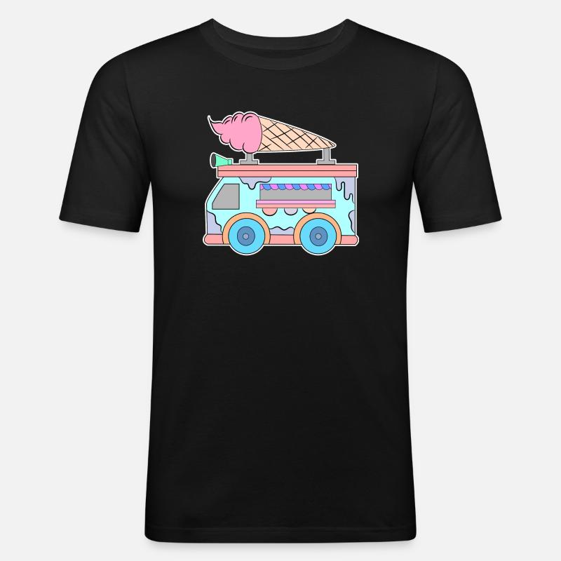 Kids Eiscreme - Männer Slim Fit T-Shirt - Schwarz