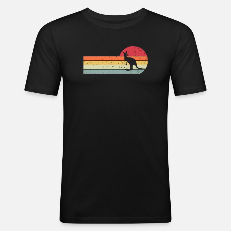 Känguru - Männer Slim Fit T-Shirt - Schwarz