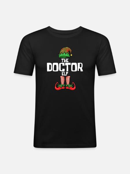 Weihnachten Doktor Elf - Männer Slim Fit T-Shirt - Schwarz