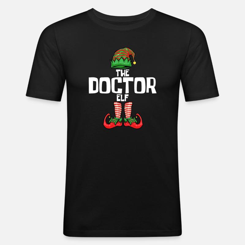 Weihnachten Doktor Elf - Männer Slim Fit T-Shirt - Schwarz