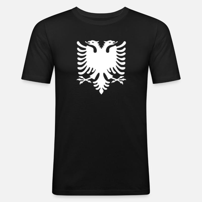 Albania - Maglietta aderente da uomo - nero