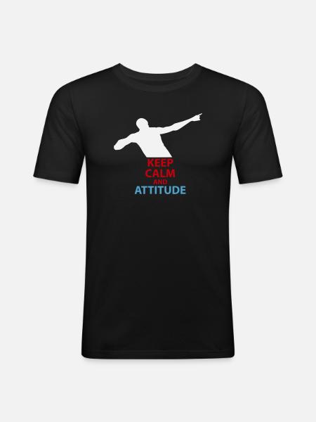 Calm and Attitude Silhouette - Men's Slim Fit T-Shirt - black