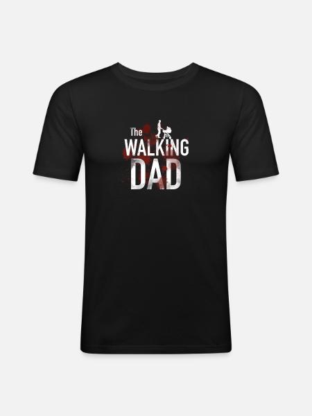 The walking Dad - Männer Slim Fit T-Shirt - Schwarz