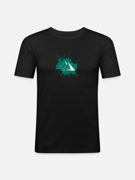 Pyramides d’éclaboussures - T-shirt près du corps Homme - noir