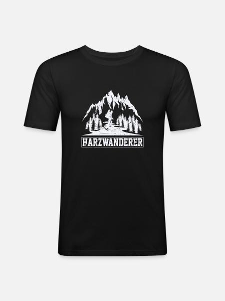 Harzwanderer - Männer Slim Fit T-Shirt - Schwarz