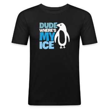 Pingouin Réchauffement climatique Changement climatique - T-shirt près du corps Homme - noir - Devant - Nik (191cm)