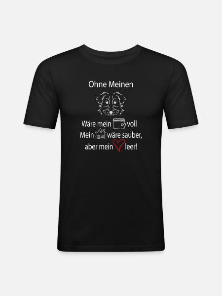 Ohne mein Hund - Männer Slim Fit T-Shirt - Schwarz
