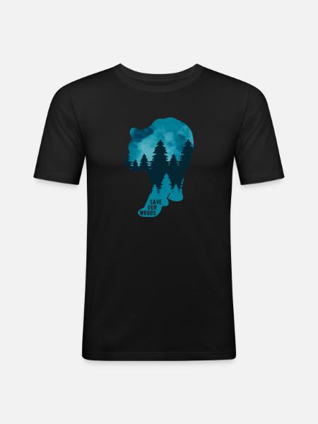 Climate Change Environmental Protection Bear - Men's Slim Fit T-Shirt - black