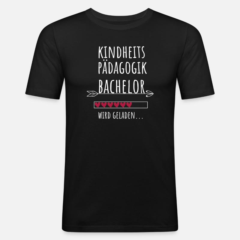 Kindheitspädagogik Bachelor Studium Geschenk - Männer Slim Fit T-Shirt - Schwarz