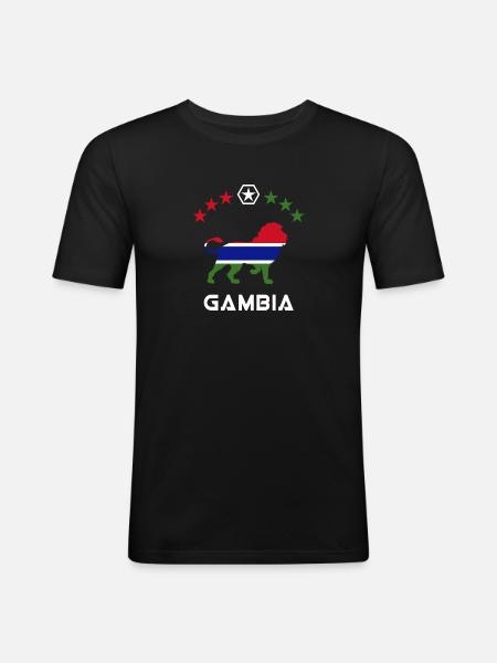 Gambia lion flag design - Men's Slim Fit T-Shirt - black