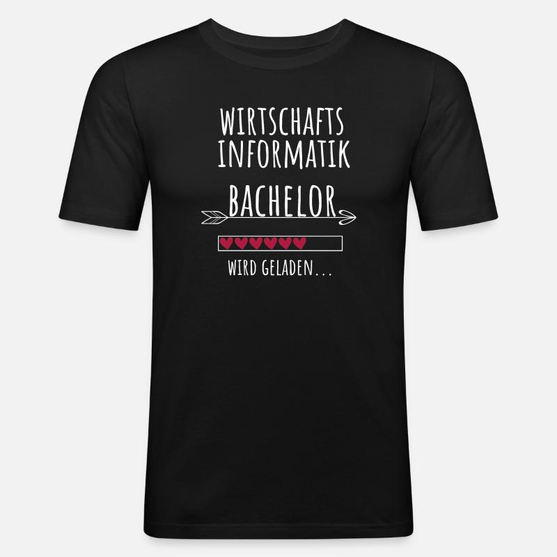 Wirtschaftsinformatik Studium Student Geschenk - Männer Slim Fit T-Shirt - Schwarz