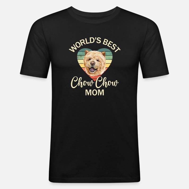 Hund Chow Chow - Männer Slim Fit T-Shirt - Schwarz