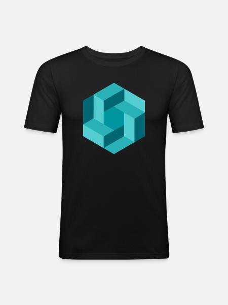 Abstract geometry in blue - Men's Slim Fit T-Shirt - black
