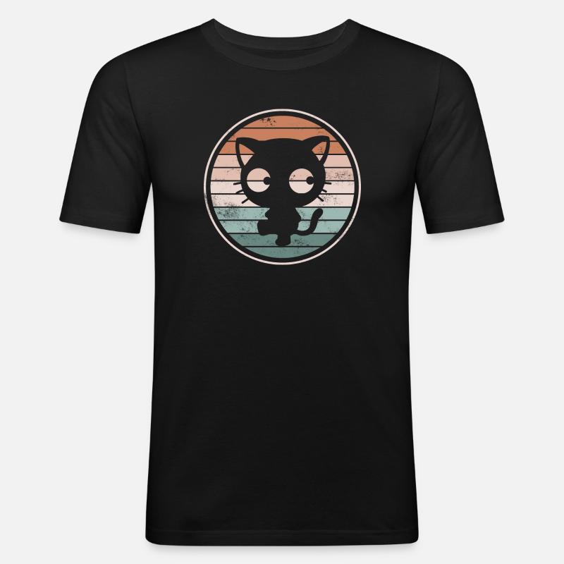 Katze Katzen - Männer Slim Fit T-Shirt - Schwarz