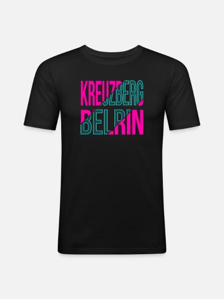 Kreuzberg Berlin design - Men's Slim Fit T-Shirt - black