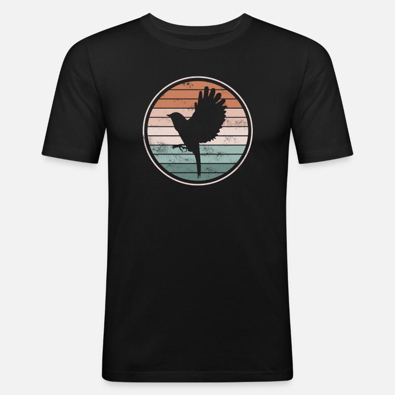 Vogel Vögel - Männer Slim Fit T-Shirt - Schwarz