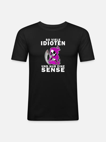 Sensenmann Dame - Männer Slim Fit T-Shirt - Schwarz