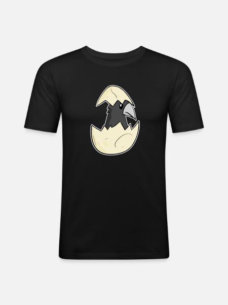 Crow Baby Egg - Men's Slim Fit T-Shirt - black