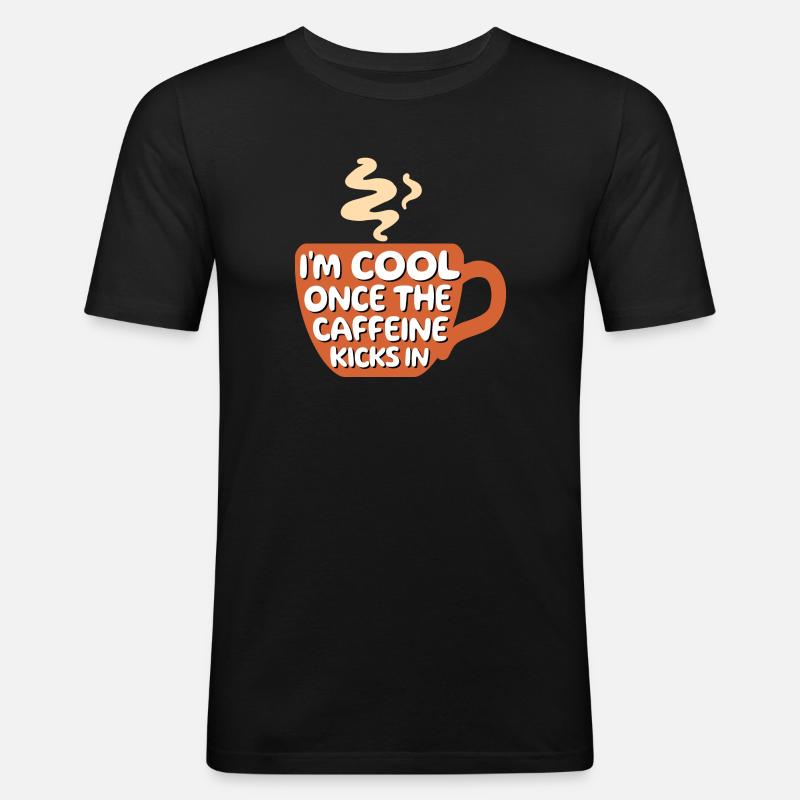 Kaffeeliebhaber Cool Statement Kaffee Kaffeetasse - Männer Slim Fit T-Shirt - Schwarz