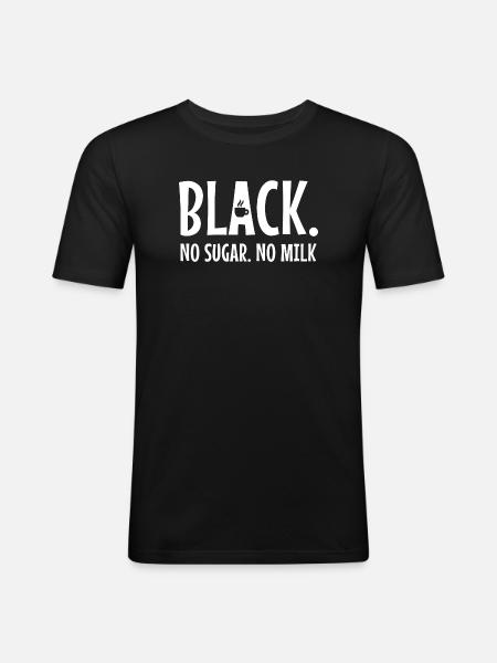Kaffee Statement Koffein Kaffeetrinker Kaffeetasse - Männer Slim Fit T-Shirt - Schwarz
