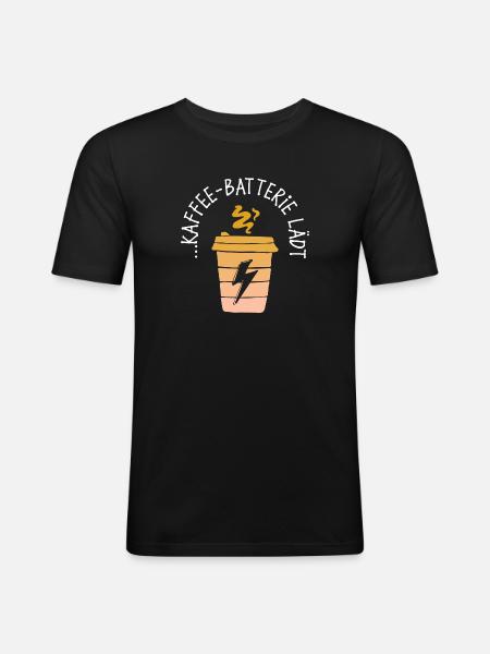 Kaffee Trinken Koffein Statement Kaffeetrinker - Männer Slim Fit T-Shirt - Schwarz