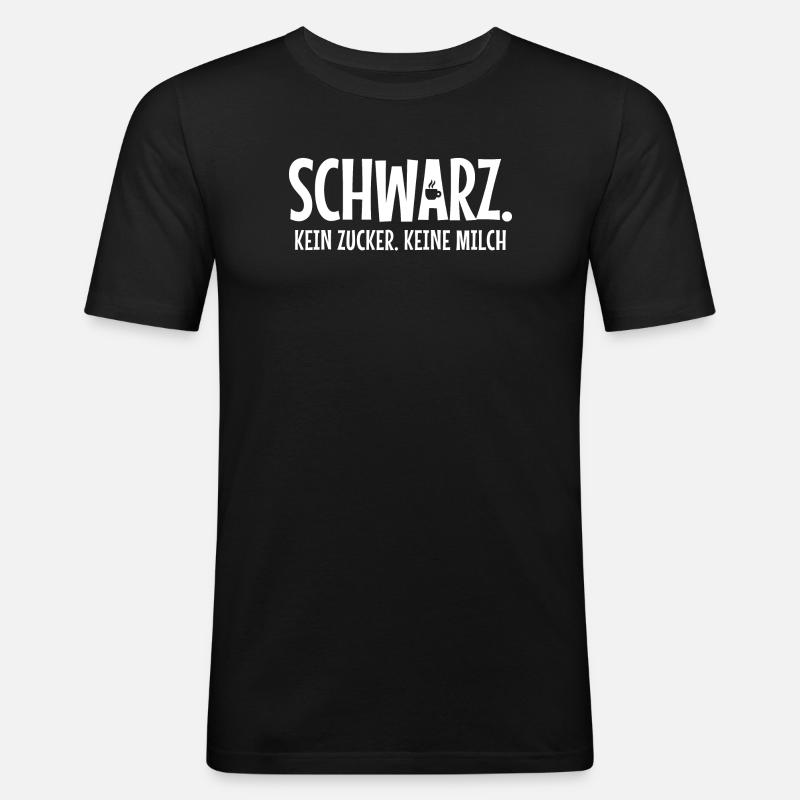 Kaffeetasse Kaffee Kaffeeliebhaber Statement - Männer Slim Fit T-Shirt - Schwarz